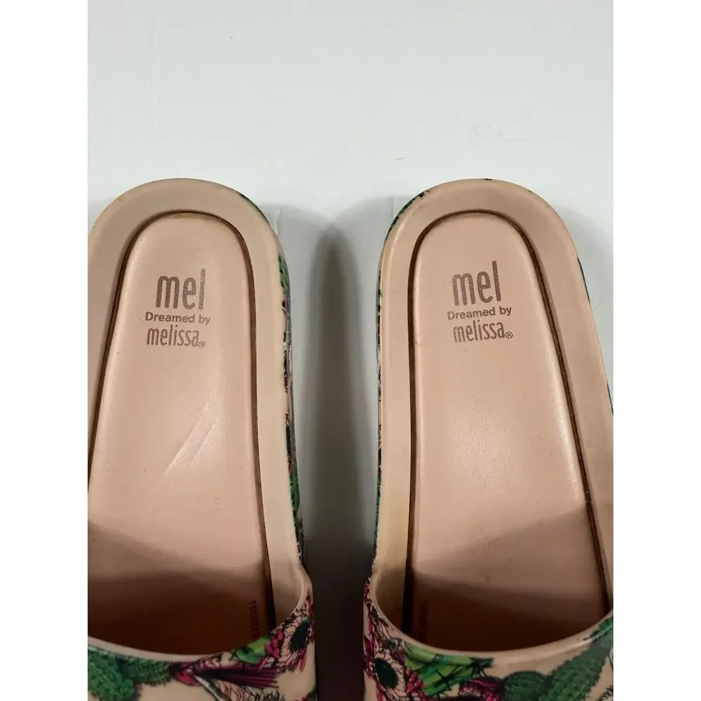 Mel Dreamed by Melissa Llama Cactus Print Slide Sandals Size 12 toddler girl